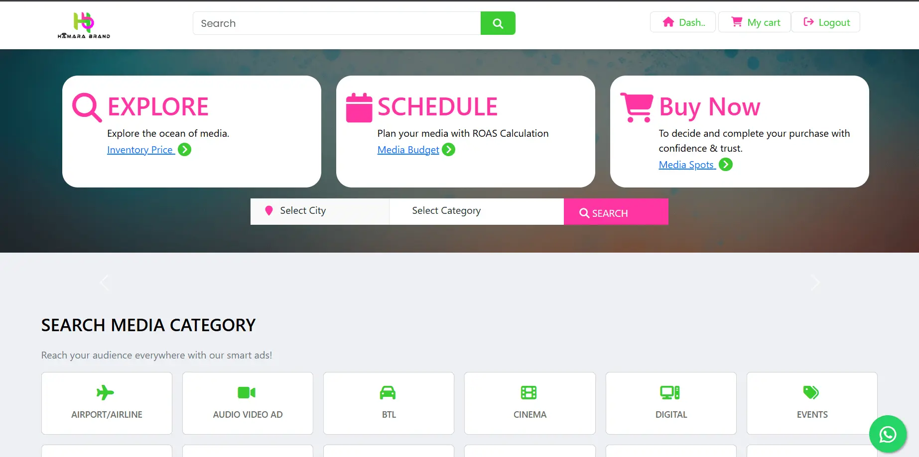 Hamara Brand website development project screenshot